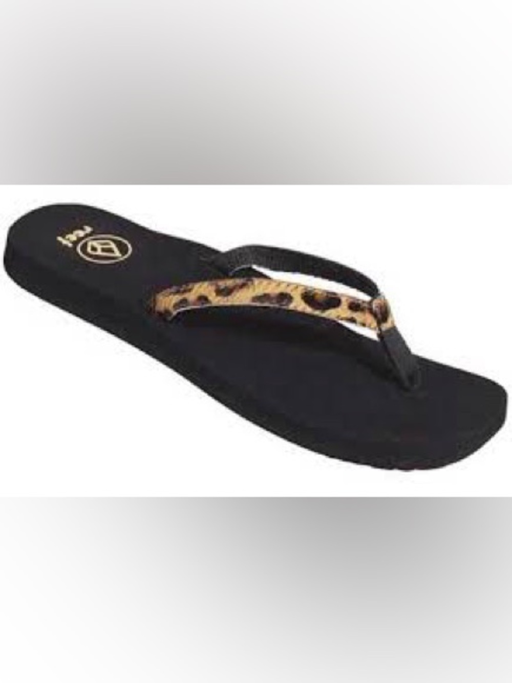 Reef Calf Hair Strap Leopard Print and Black Flip Flops ☀️Summer Sale!☀️